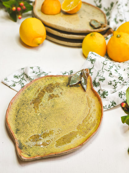 Handmade Lemon Plate - Ceramic Citrus Dish
