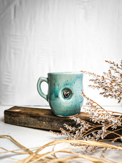 Ceramic mug with a heart