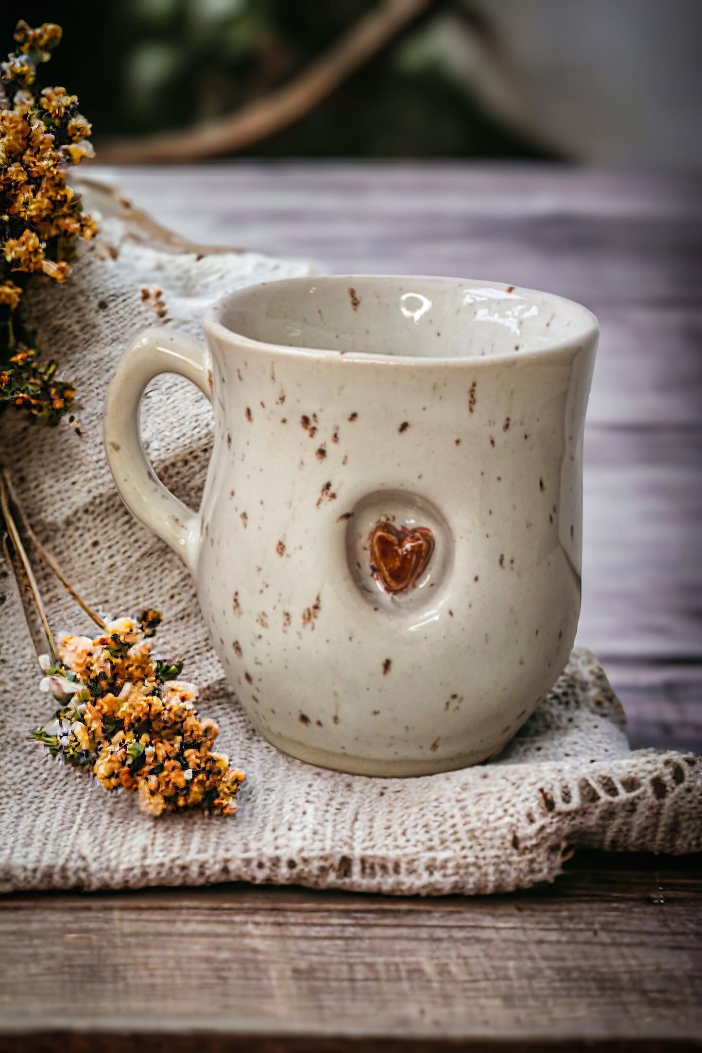 Ceramic mug with a heart